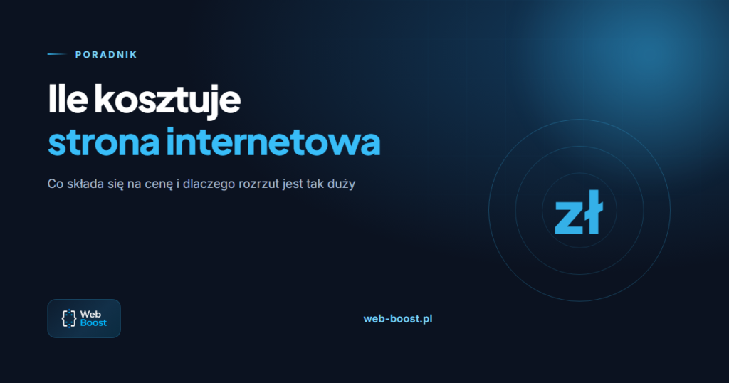 Grafika wpisu Web-Boost: Ile kosztuje strona internetowa — co składa się na cenę
