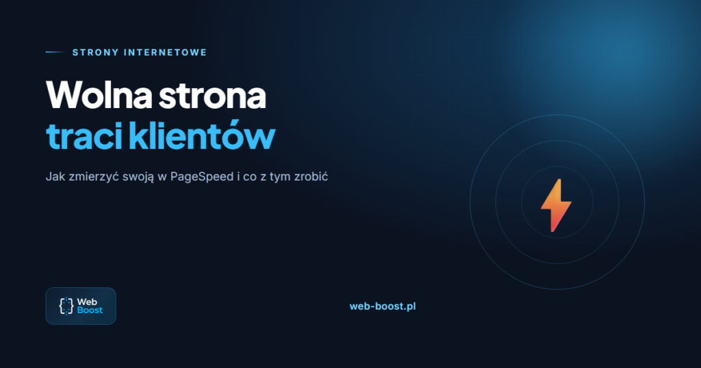 Grafika wpisu Web-Boost: wolna strona traci klientów — pomiar szybkości w PageSpeed